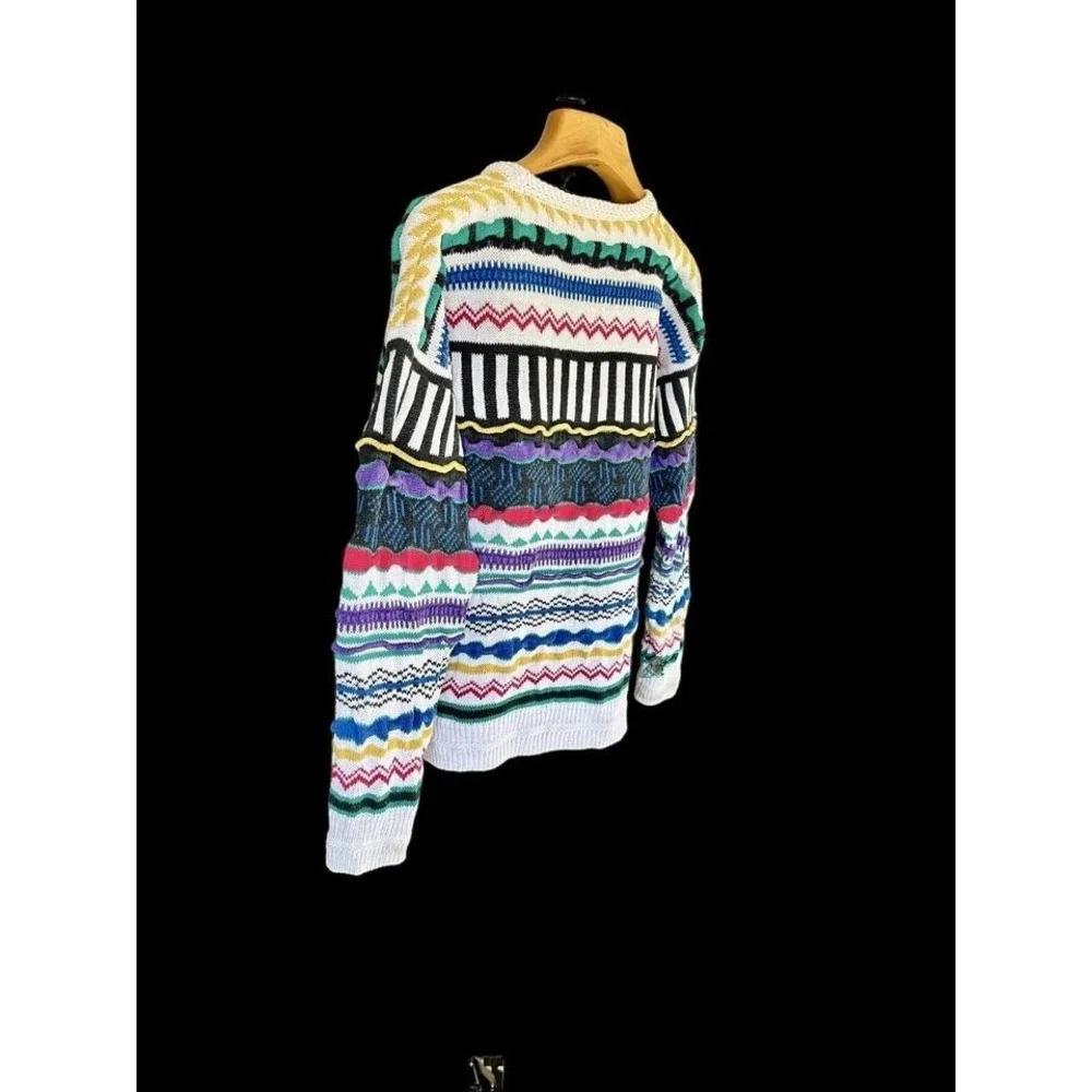 Vintage Multicolored Sweater Editions by Van Heusen Sz Medium Coogi‎ *Flaws